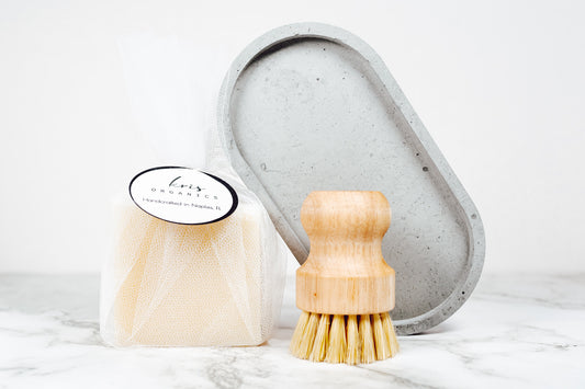 Sustainable Dish Soap Set: Clean, Scrub & Display